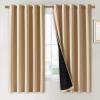imageNICETOWN Bedroom Full Blackout Curtain Panels Super Thick Insulated Window Covers Complete Blackout Draperies with Black Liner for Short WindowBiscotti Beige Set of 2 PCs 70 by 63inch