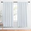 imageNICETOWN Bedroom Window Curtain Panels  Window Treatment Thermal Insulated Rod Pocket Room Darkening Drapes for Patio Door Greyish White 2 Panels 52 in x 72 in W x L