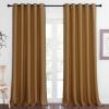 imageNICETOWN Blackout Curtain Drape for Bedroom  Light Reducing Thermal Insulated Solid Grommet Room Darkening Window Curtain 90 inches Long for Living Room Gold Brown 1 Piece W66 x L90