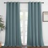 imageNICETOWN Blackout Greyish Blue Curtain ampamp Drape 108 inches Long  Energy Saving Thermal Drape Grommet Sound Reducing Light Blocking Window Treatment for Bedroom 1 Panel W52 x L108