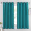 imageNICETOWN Blackout Peacock Teal Curtain ampamp Drape for Bedroom  Grommet Top Thermal Insulated Room Darkening Energy Saving Privacy Drapes for Night Shift 1 Piece W52 x L63