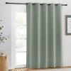 imageNICETOWN Blackout Sage Green Curtain for Windows 84 inch Long  Thermal Insulated Solid Grommet Room Darkening Drape Sound Reducing for BedroomLiving Room 1 Panel W66 x L84