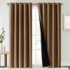 imageNICETOWN Full Shade Curtain Panels Gold Brown 70 x 84 inch Pair of Energy Smart ampamp Noise Blocking Out Blackout Drapes for Dining Room Window Thermal Insulated Guest Room Lined Window Dressing
