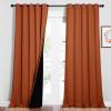 imageNICETOWN Full Shading Curtains for Windows Super HeavyDuty Black Lined Blackout Curtains for Bedroom Privacy Assured Window Treatment Burnt Orange Pack of 2 62 inches W x 95 inches L