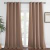 imageNICETOWN Grommet Blackout Curtain Panel  Cappuccino Color Thermal Insulated Room Darkening Drapes for VillaApartmentRental Room 52 inches Wide by 95 inches Long 1 Piece