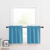 imageNICETOWN Half Window Curtains  Thermal Insulated Rod Pocket Blackout Curtain Tiers for Kids Nursery Kitchen Dining Bathroom Laundry 34 inch Wide x 36 inch Long Greyish White 1 PairTeal Blue
