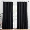 imageNICETOWN Halloween Black Blackout Curtain Blinds  Solid Thermal Insulated Window Treatment Blackout Drapes for Bedroom 2 Panels 70 inches Wide by 95 inches Long