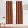 imageNICETOWN Halloween Blackout Curtain Panels for Girls Room Burnt Orange 1 Pair 34 x 70 inches Nursery Essential Thermal Insulated Solid Grommet Top Blackout Drapes