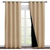 imageNICETOWN Living Room Completely Shaded Draperies Privacy Protection ampamp Noise Reducing Ring Top Drapes Black Lined Insulated Window Treatment Curtain PanelsBiscotti Beige 2 Pieces W55 x L86
