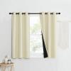 imageNICETOWN Living Room Completely Shaded Draperies Privacy Protection ampamp Noise Reducing Ring Top Drapes Black Lined Insulated Window Treatment Curtain Panels Beige 2 Pieces W37 x L40
