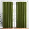 imageNICETOWN Living Room Curtains Blackout Draperies Olive 1 Pair 70 x 84inch Home Decorations Thermal Insulated Solid Rod Pocket Blackout Drapes for Cafe