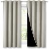 imageNICETOWN Natural 100 Blackout Lined Curtains 2 Thick Layers Completely Blackout Window Treatment Thermal Insulated Drapes for KitchenBedroom 1 Pair 52 inches Width x 63 inches Length Each Panel