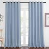 imageNICETOWN Patio Blackout Curtain Panels  Extra Wide Sliding Door Thermal Insulated Drape Privacy Room Divider Curtain for Bedroom Office Vintage Blue 66 x 118 Inch Long