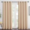 imageNICETOWN Room Darkening Biscotti Beige Curtain  Modern Design Light Reducing ampamp Privacy Protection Short Window DrapeDrapery for Kids Adult Room 52x84 inches 1 Piece