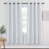 imageNICETOWN Room Darkening Curtain for Living Room  Easy Care Solid Energy Saving Grommet Room Darkening CurtainPanelDrape for Bedroom 1 Panel 52 by 72 Greyish White