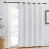 imageNICETOWN Room Darkening Curtain for Living Room  Easy Care Solid Thermal Insulated Grommet Doorway Window Curtain Drape for Bedroom 1 Panel W66 by L84 Greyish White
