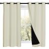 imageNICETOWN Warm Curtains for Winter Bedroom Full Blackout Curtain Panels Great Job for Blocking Light Complete Blackout Draperies with Black Liner for Night Shift Beige Set of 2 42 by 54inch