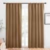 imageNICETOWN Window Curtains Blackout Drapes Gold Brown 1 Pair 52 by 84Inch Thermal Insulated Solid Rod Pocket Blackout CurtainsDraperies for Living Room