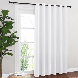 imageNICETOWN Blackout Curtains ampamp Drapes  Privacy Thermal Efficiency Backdrop Curtains for Bedroom Room Divider Living Room Patio Sliding Glass Door Wide 80 x Long 144 inch White 1 Panel