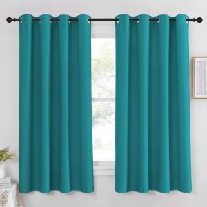 imageNICETOWN Blackout Peacock Teal Curtain ampamp Drape for Bedroom  Grommet Top Thermal Insulated Room Darkening Energy Saving Privacy Drapes for Night Shift 1 Piece W52 x L63