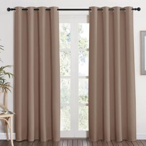 imageNICETOWN Grommet Top Blackout Curtain Panel  Cappuccino Color Thermal Insulated Room Darkening Drape for VillaApartmentRental Room 52 inches Wide by 84 inches Long 1 Piece