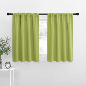 imageNICETOWN RV Blackout Curtains for Camper Windows Fresh Green 34quot x 36quot Set of 2 Kitchen Curtains Short Blackout Drapes Thermal Insulated Rod Pocket Window Treatment Draperies for Nursery