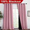 imageNICETOWN 100 Blackout Blinds Set of 2 52 inches x 102 inches Laundry Room Decor Window Treatment Curtains for Large Patio Sliding Door Thermal Insulated Crystal Pink Curtains for Bedroom