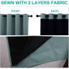 imageNICETOWN Aqua 100 Blackout Curtains for Windows Super HeavyDuty Black Lined Total Darkness Drapes for Bedroom Privacy Assured Window Treatment for Patio Pack of 2 52 inches W x 108 inches L