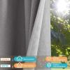 imageNICETOWN Grey Long Faux Linen Full Shade Panels 52quot Wide x 90quot Long Pair of Thermal Insulated ampamp Energy Efficiency Blackout Curtains for Bedroom Windows Lined Silky Performance Window Dressing