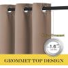 imageNICETOWN Light Reducing Grommet Curtain  W52 x L108 Cappuccino 1 Piece Tripe Woven Textured Soft Curtain Panel for Living Room Window Treatment Drape