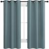 imageNICETOWN Modern Blackout Curtains Noise Reducing Thermal Insulated and Privacy Room Darkening Drape Panels for Boys Guest Room Door Small Short Window Greyish Blue 2 Panels W42 x L68 Inch