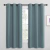 imageNICETOWN Modern Blackout Curtains Noise Reducing Thermal Insulated and Privacy Room Darkening Drape Panels for Boys Guest Room Door Small Short Window Greyish Blue 2 Panels W42 x L68 Inch