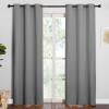 imageNICETOWN Thermal Insulated Grommet Blackout Curtains for Office Kids Window Drape Panel for Nursery Privacy Short Curtains Silver Grey 2 Panels W42 x L84Inch