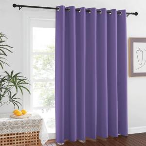 imageNICETOWN Blackout Lilac Purple Curtain 84 inches Long Energy Saving Thermal Drape Grommet Sound Reducing Light Blocking Window Treatment for Baby Nursery Bedroom 1 Panel W100 x L84