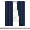 imageNICETOWN 100 Blackout Curtain Set Thermal Insulated ampamp Energy Efficiency Window Draperies for Guest Room Full Shading Panels for Shift Worker and Light Sleepers Navy Blue 37W x 70L 2 PCs