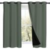imageNICETOWN 100 Blackout Curtains 54 inches Long DoubleDeck Completely Blackout Window Treatment Thermal Insulated Lined Drapes for Small Window Dark Mallard 1 Pair 42 inches Width Each Panel