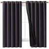 imageNICETOWN 100 Blackout Lined Curtains Greyish Purple 1 Pair 70quot Width x 63quot Length Each Panel 2 Thick Layers Completely Blackout Window Treatment Thermal Insulated Drapes for KitchenBedroom