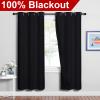 imageNICETOWN 100 Blackout Window Curtain Panels Full Light Blocking Drapes with Black Liner for Nursery 72 inches Drop Thermal Bedroom Drapes and Curtains Black 2 Pieces 42 inches Wide Per Panel