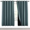 imageNICETOWN 100 Blackout Window Curtain Panels Full Light Blocking Drapes with Black Liner for Nursery 72inch Drop Thermal Insulated Draperies Aqua 2 Pieces 70inch Wide Per Panel