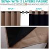 imageNICETOWN Bedroom Full Blackout Curtain Panels Super Thick Insulated Window Covers Keeping Out Cold Air and Heat 100 Blackout Blinds with Black Liner Cappuccino Set of 2 52 by 54inch