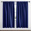 imageNICETOWN Blackout Curtain Panels Window Draperies  Royal Blue Color 62x72 inch 2 Pieces Insulating Room Darkening Blackout Drapes for Doorway Shower Bathroom Laundry Room Bifold Door