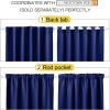 imageNICETOWN Blackout Curtain Panels Window Draperies  Royal Blue Color 62x72 inch 2 Pieces Insulating Room Darkening Blackout Drapes for Doorway Shower Bathroom Laundry Room Bifold Door