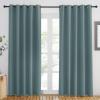 imageNICETOWN Blackout Greyish Blue Curtain for Living Room  Grommet Solid Thermal Insulated Sound Dampening Doorway Window Curtain Drape for BedroomSliding Door 1 Panel W66 x L84