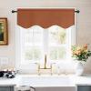 imageNICETOWN Blackout Tiers Window Valances  52 by 18 inches Blackout Curtains Pole Pocket KitchenBathroomLiving RoomBoys Bedroom Scalloped Valances Navy Blue 1 PairBurnt Orange