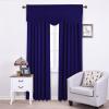 imageNICETOWN Blackout Tiers Window Valances  52 by 18 inches Blackout Curtains Pole Pocket KitchenBathroomLiving RoomBoys Bedroom Scalloped Valances Navy Blue 1 PairDark Blue