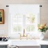 imageNICETOWN Blackout Tiers Window Valances  52 by 18 inches Blackout Curtains Pole Pocket KitchenBathroomLiving RoomBoys Bedroom Scalloped Valances Navy Blue 1 PairPure White