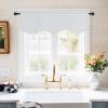 imageNICETOWN Blackout Tiers Window Valances  52 by 18 inches Blackout Curtains Pole Pocket KitchenBathroomLiving RoomBoys Bedroom Scalloped Valances Navy Blue 1 PairGreyish White