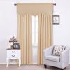 imageNICETOWN Blackout Tiers Window Valances  52 by 18 inches Blackout Curtains Pole Pocket KitchenBathroomLiving RoomBoys Bedroom Scalloped Valances Navy Blue 1 PairBiscotti Beige