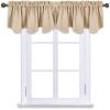 imageNICETOWN Blackout Tiers Window Valances  52 by 18 inches Blackout Curtains Pole Pocket KitchenBathroomLiving RoomBoys Bedroom Scalloped Valances Navy Blue 1 PairBiscotti Beige