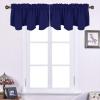 imageNICETOWN Blackout Tiers Window Valances  52 by 18 inches Blackout Curtains Pole Pocket KitchenBathroomLiving RoomBoys Bedroom Scalloped Valances Navy Blue 1 PairDark Blue